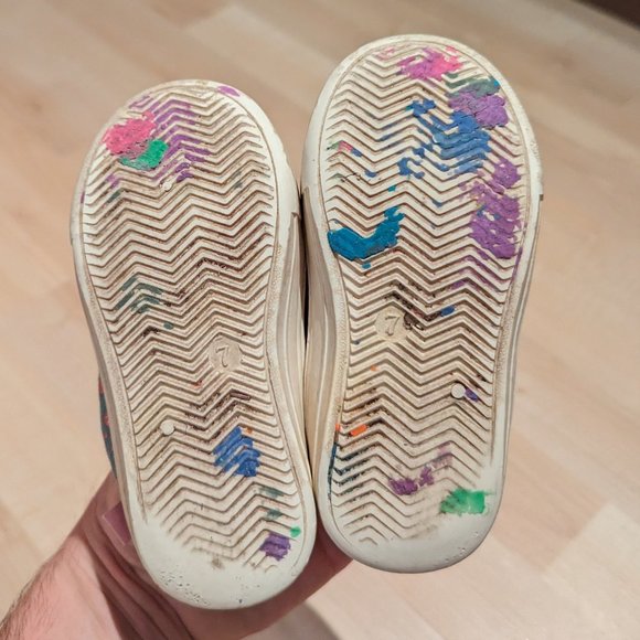 Joe Fresh Green & Pink Heart Summer Shoes - Infant Girl Size 7, Sweet & Well-Lov - Picture 5 of 5